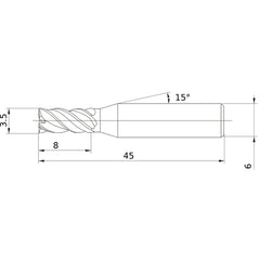 VQMHVD0350 CARBIDE ENDMILL