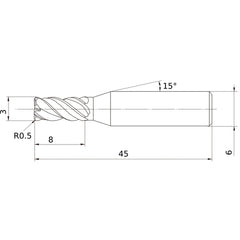 VQMHVRBD0300R050 CARBIDE ENDMILL