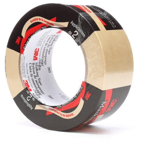 3M General Purpose Masking Tape 203 Beige 48 mm × 55 m 4.7 mil Individually Wrapped Conveniently Packaged - Industrial Tool & Supply