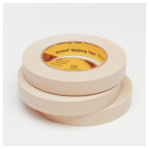 3M High Performance Masking Tape 232 Tan 12 mm × 55 m 6.3 mil - Industrial Tool & Supply