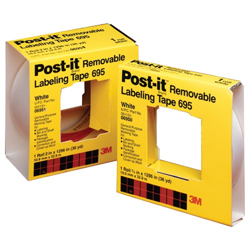 Post-it Labeling Tape 695 2″ × 36 yds White - Industrial Tool & Supply