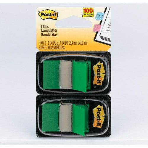 Post-it Flags 680-GN2 1″ × 1.7″ (2.54 cm × 4.31 cm) Green 2-pk - Exact Industrial Supply