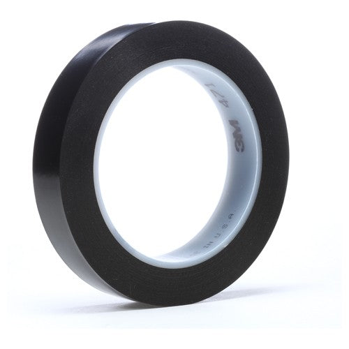 3M Vinyl Tape 471 Black 3/4″ × 36 yd 5.2 mil - Industrial Tool & Supply