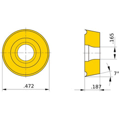 RCMX 1204M0 standard MP3025, 4.76 mm Thick, 12 mm Inscribed Circle, Turning Indexable Insert