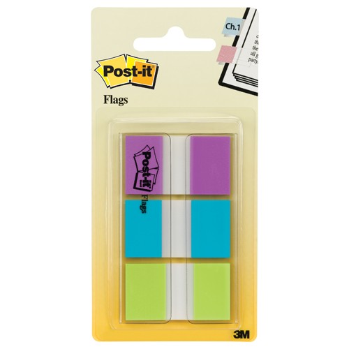 Post-it Flags 680-PBG .94″ × 1.7″ (23.8 mm × 43.2 mm) Purple Beige Green - Exact Industrial Supply