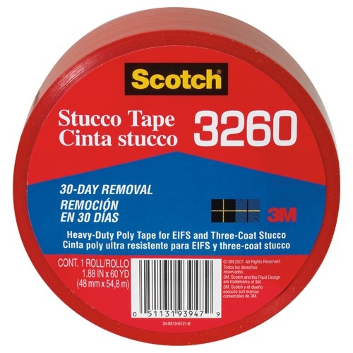 Scotch Stucco Tape 3260-A 1.88″ × 60 yd (48 mm × 54.8 m) Stucco Tape - Industrial Tool & Supply