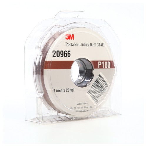 3M Portable Utility Cloth Roll 314D P180 J-weight 1″ × 20 yd - Industrial Tool & Supply