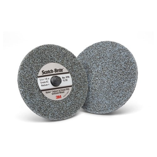 Scotch-Brite Roloc Deburr and Finish PRO Unitized Wheel TR 3″ × 1/8″ x NH 6C MED+ - Industrial Tool & Supply