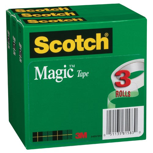 ‎Scotch Magic Invisible Tape 810-3PK 3/4″ × 36 yd × 0″ (19 mm × 32 9 m) - Industrial Tool & Supply