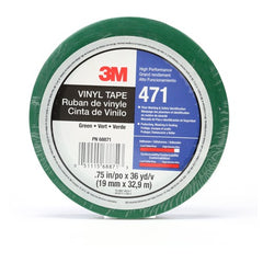 3M Vinyl Tape 471 Green 3/4″ × 36 yd 5.2 mil Individually Wrapped Conveniently Packaged - Industrial Tool & Supply