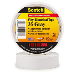 Scotch Vinyl Color Coding Electrical Tape 35 3/4″ × 66 ft Gray - Industrial Tool & Supply