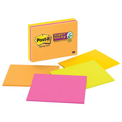 Post-it Super Sticky Notes 6845-SSP 8″ × 6″ (203 mm × 152 mm) Rio de Janeiro Collection Lined - Exact Industrial Supply