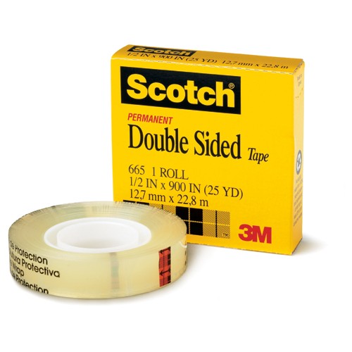 Scotch Double Sided Tape 665 1″ × 1296″ Boxed - Industrial Tool & Supply