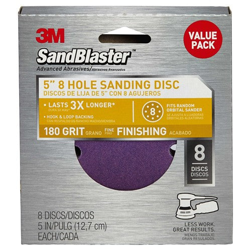 5 in × 8Hole 3M™ SandBlaster™ Sanding D Alt Mfg # 96756 - Industrial Tool & Supply