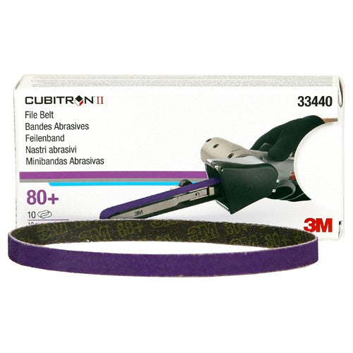 3M Cubitron II File Belt 33440 80+ 10 mm × 330 mm (3/8″ × 13″) - Industrial Tool & Supply
