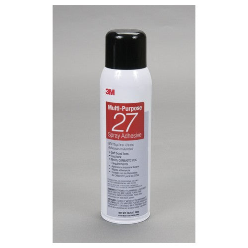3M Multi-Purpose Spray Adhesive 27 Clear 16 fl oz Can (Net Wt 13.05oz) NOT FOR SALE IN CA AND OTHER STATES - Industrial Tool & Supply
