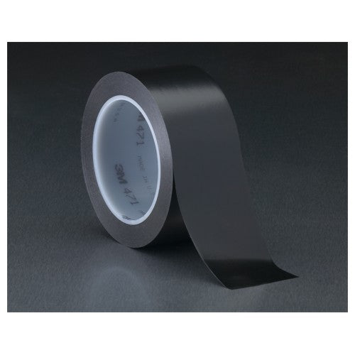 3M Vinyl Tape 471 Black 1/2″ × 36 yd 5.2 mil Individually Wrapped Conveniently Packaged - Industrial Tool & Supply