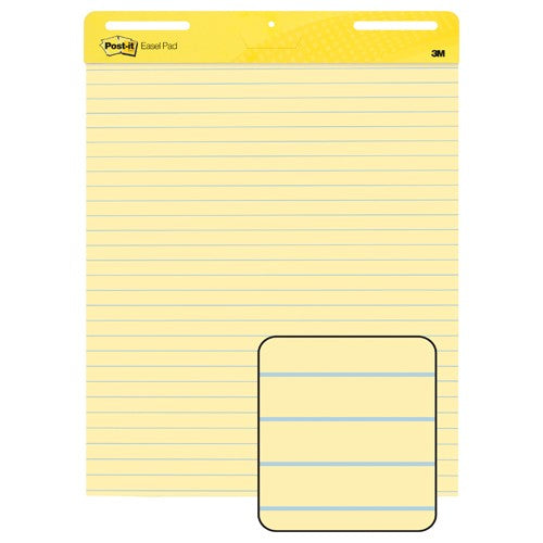 Post-it Super Sticky Easel Pad 561 VAD 4PK 25 in. × 30 in. Canary Yellow Ruled - Exact Industrial Supply
