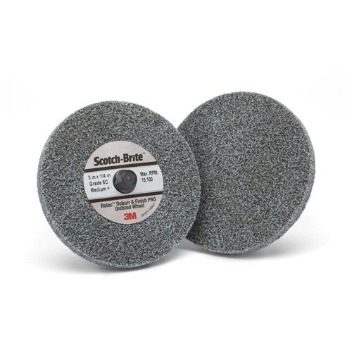 Scotch-Brite Roloc Deburr and Finish PRO Unitized Wheel TR 3″ × 1/4″ x NH 6C MED+ - Industrial Tool & Supply